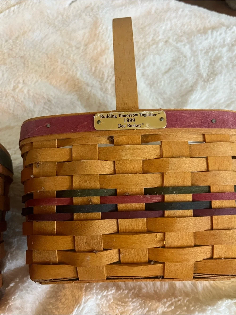 Longaberger Handwoven Two-Piece Basket Set in Natural Wood